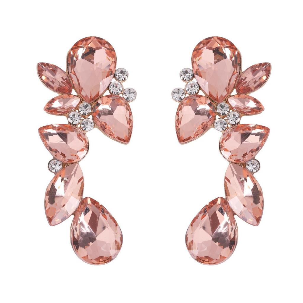 Tropfenförmige Edelstein-Ohrringe, luxuriöse Glas-Diamant-Ohrringe, Braut- und Hochzeitsschmuck