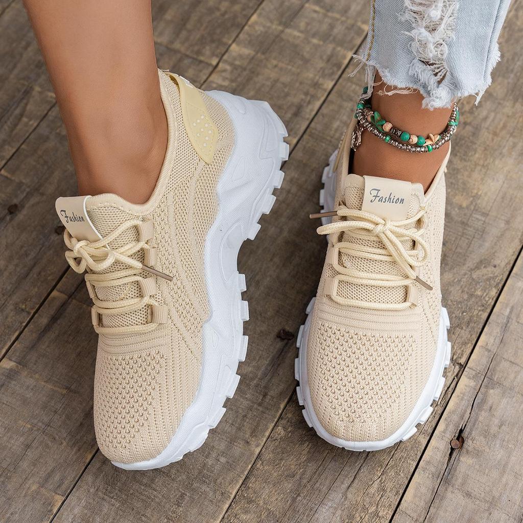 Women’s Versatile Breathable Flyknit Dad Shoes 2025 - New Style Casual Season Sneakers (Size 43)