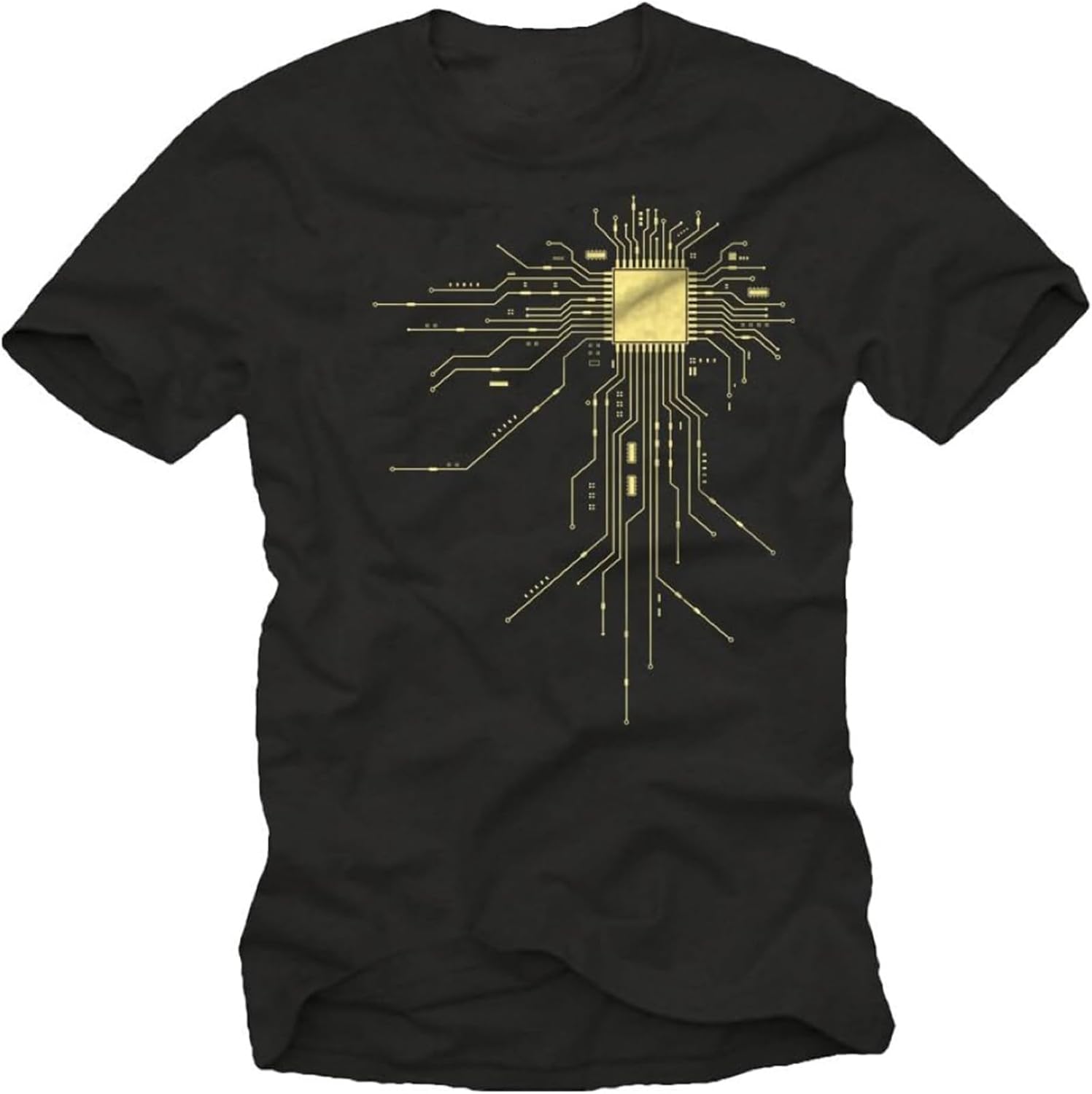 Funny Geek Gamer t-Shirt for Men CPU Black 4XL чёрный