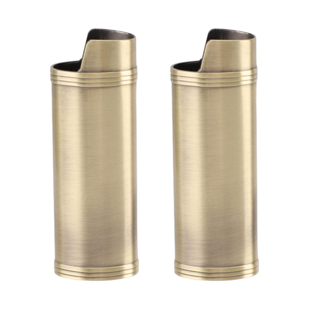 2PCS Torch Lighter Case Vintage Zinc Alloy Eye Catching Long Lifespan Portable Lighter Case Holder