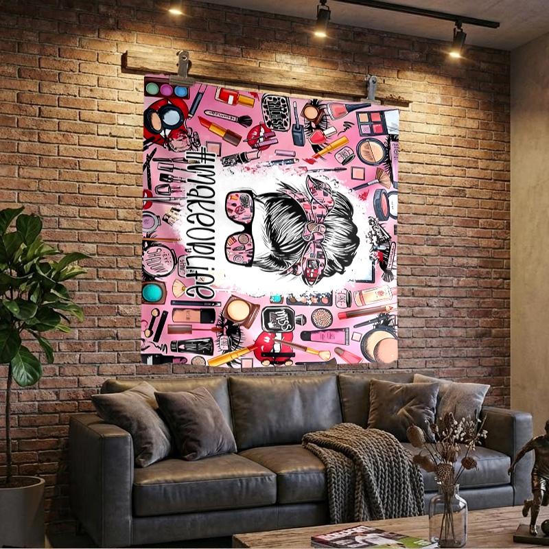 Hair Styling Essentials Printed Tapestry, Wall Hanging,Livingroom, dormitory, Large Wall Decor, Fabric Decor Fan Birthday Gifts