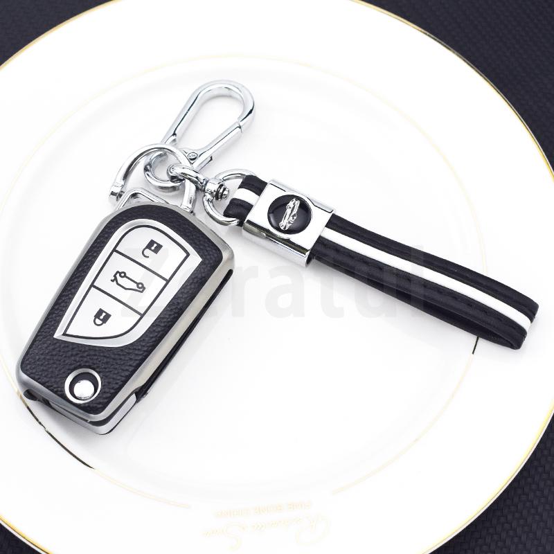 TPU Leather Car Key Cover Case Shell for Toyota Auris Corolla Avensis Verso Yaris Aygo Scion TC IM Camry RAV4 Forturner Hilux