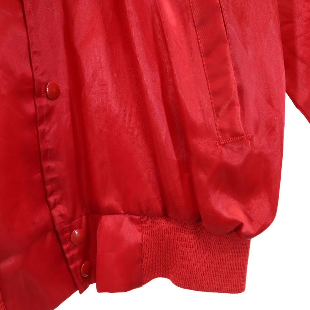 AUBURN 90s Made In USA Old Back Print Coach Jacket L Red Blouson Men's Used