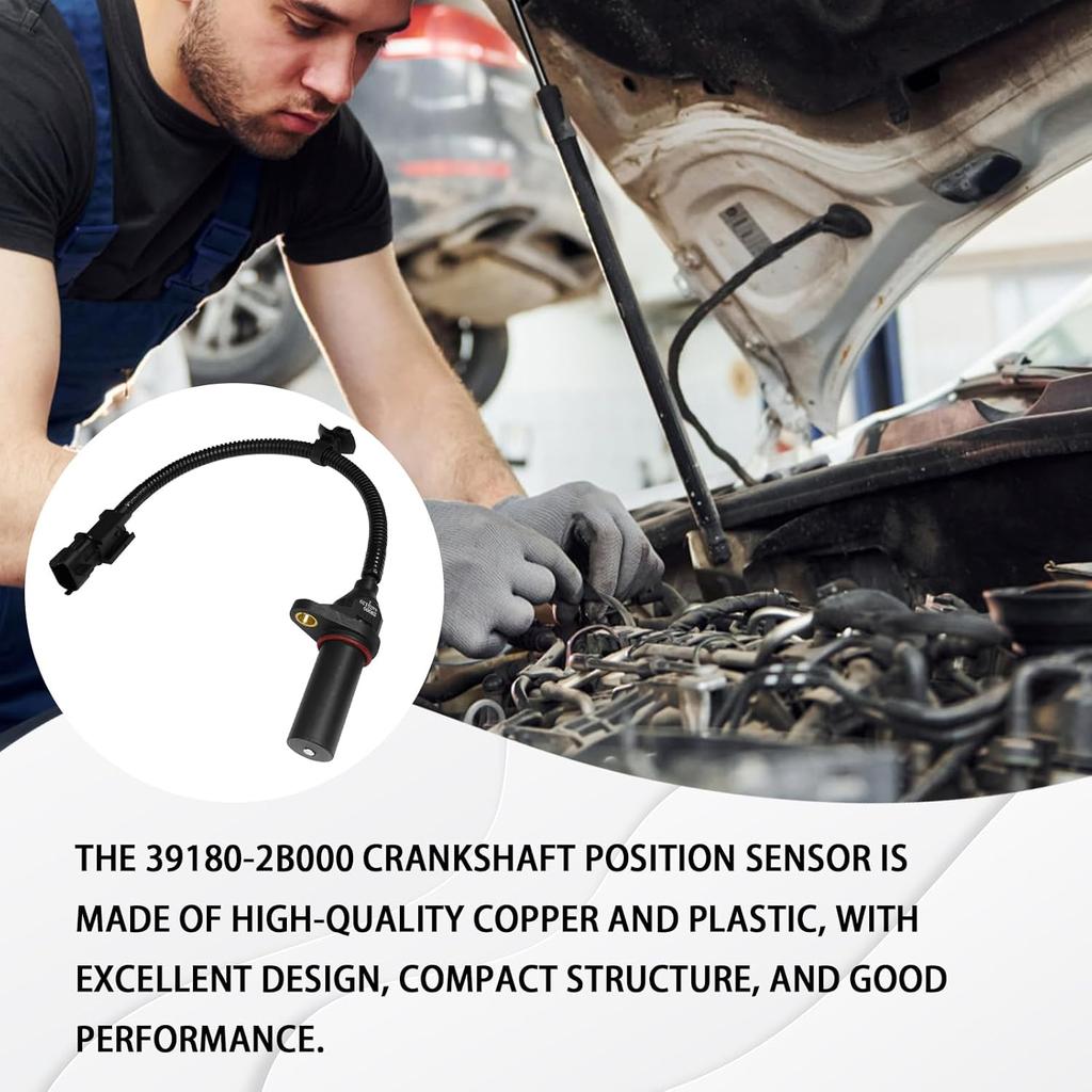 Crankshaft Position Sensor Engine Crankshaft Sensor OEM#39180-2B000 391802B000 SU13885, Crank Position Sensor Compatible with Hyundai Modern Kia