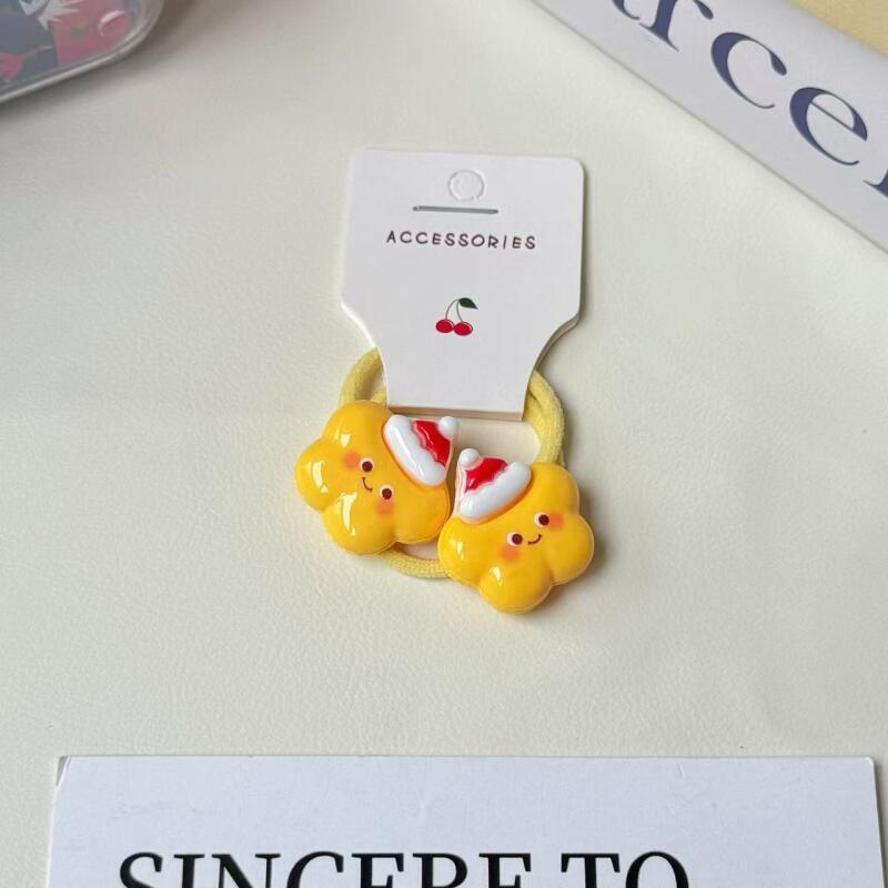 

Детские рождественские резинки для волос, праздничные резинки для волос для девочек, конфетных цветов, высокоэластичные мягкие резинки для хвоста, праздничные аксессуары для волос Star