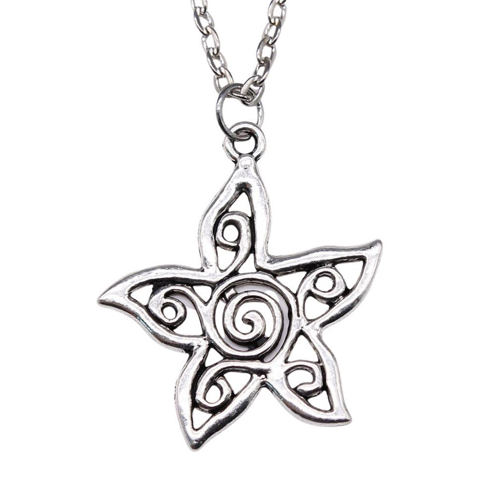 Vintage Rose Flower Charm Necklace Tree Of Life Pendant Antique Jewelry 43cm Chain