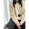 Johnature Simple Korean-style Round Neck Knitted Sweater For Women Autumn Winter Loose Casual Pullover Base Sweaters