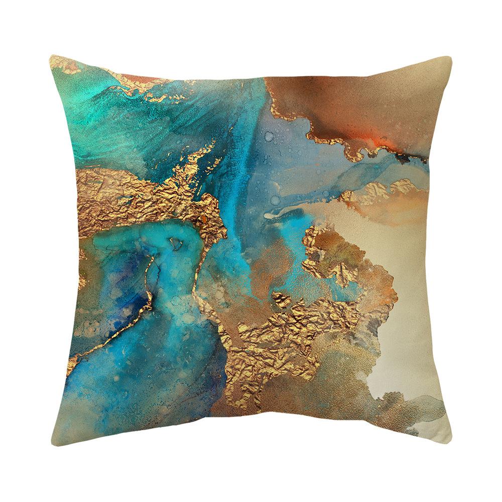 New Gilt Pillow Green Printed Sofa Pillow Cover