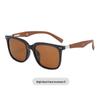 Stylish HD Polarized Sunglasses with Wood Grain Legs for Men & Women - Trendy UV Protection for Summer