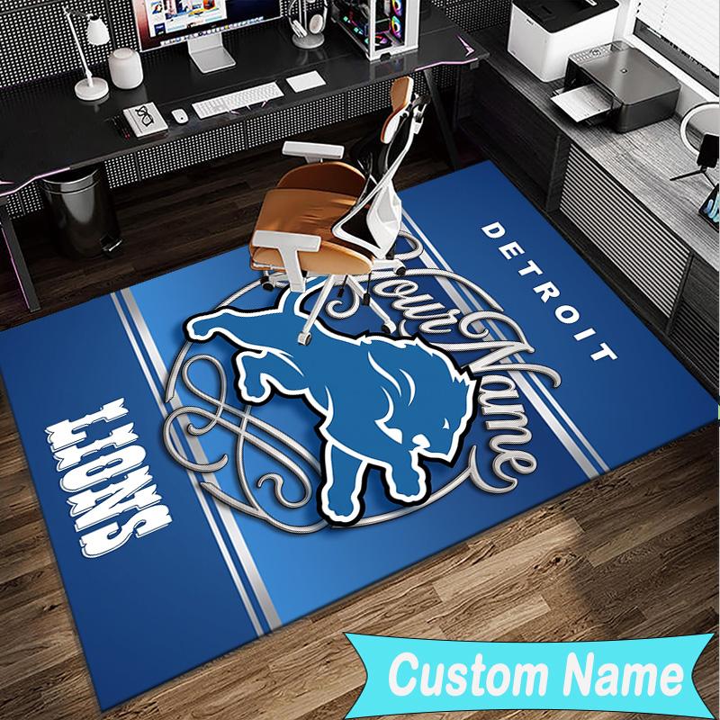 Custom Name Rug Lions Team Area Rug Suitable for Indoor And Outdoor,Carpets for Homes, Offices,Living Rooms,Home Decor,Christmas Gift