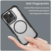 For iPhone 16 Pro Magnetic Case Carbon Fiber Texture Translucent TPU+PC Phone Cover