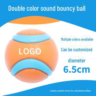 Luminous Teething-Resistant Dog Toy Ball, 6.5cm, Interactive Sound for Training