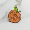 Cute Whimsical Peach Enamel Brooch Alloy Pin For Unique Personal Style And Decor