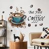Coffee Cup English Wall Sticker Kitchen Bedroom Living Room Home Background Decoration Removable Sticker