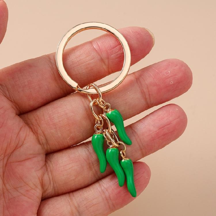 Portachiavi Creativo a Forma di Peperoncino Anello Portachiavi in Lega Accessorio Decorativo Portafoglio Auto Ciondolo da Appendere per Borse Regali