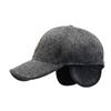 Woolen Knitted Winter Ear Cover Baseball Cap Men Thicken Warm Hats with Earflaps Sport Golf Hats Snapback