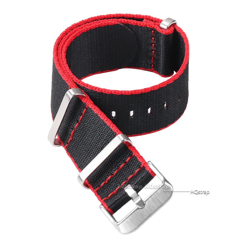 Fashion Watchband Stripe Replacement Men Women Nylon Watch Band with Silver Pin Buckle 20mm 22mm Strap for Rolex Band for Omega