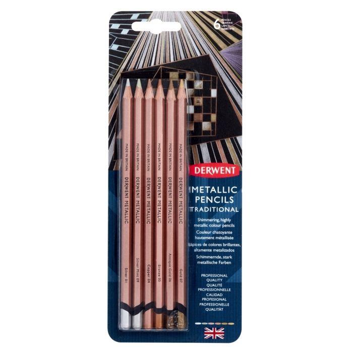Derwent Metallic X6 Traditional Coloured Pencils