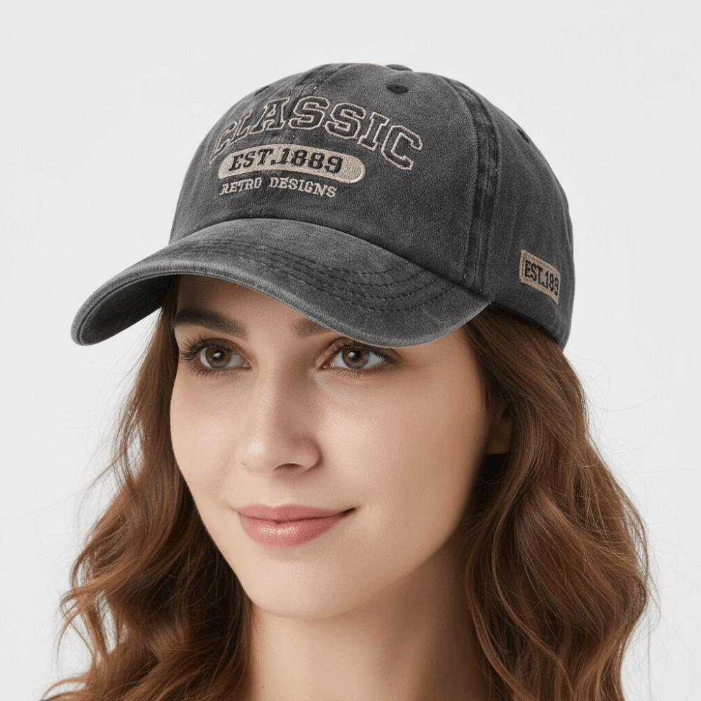 Fashion Classic EST.1889 Embroidery Baseball Cap Visor Washed Cotton Peaked Cap Adjustable Baseball Hats For Man Women Unisex