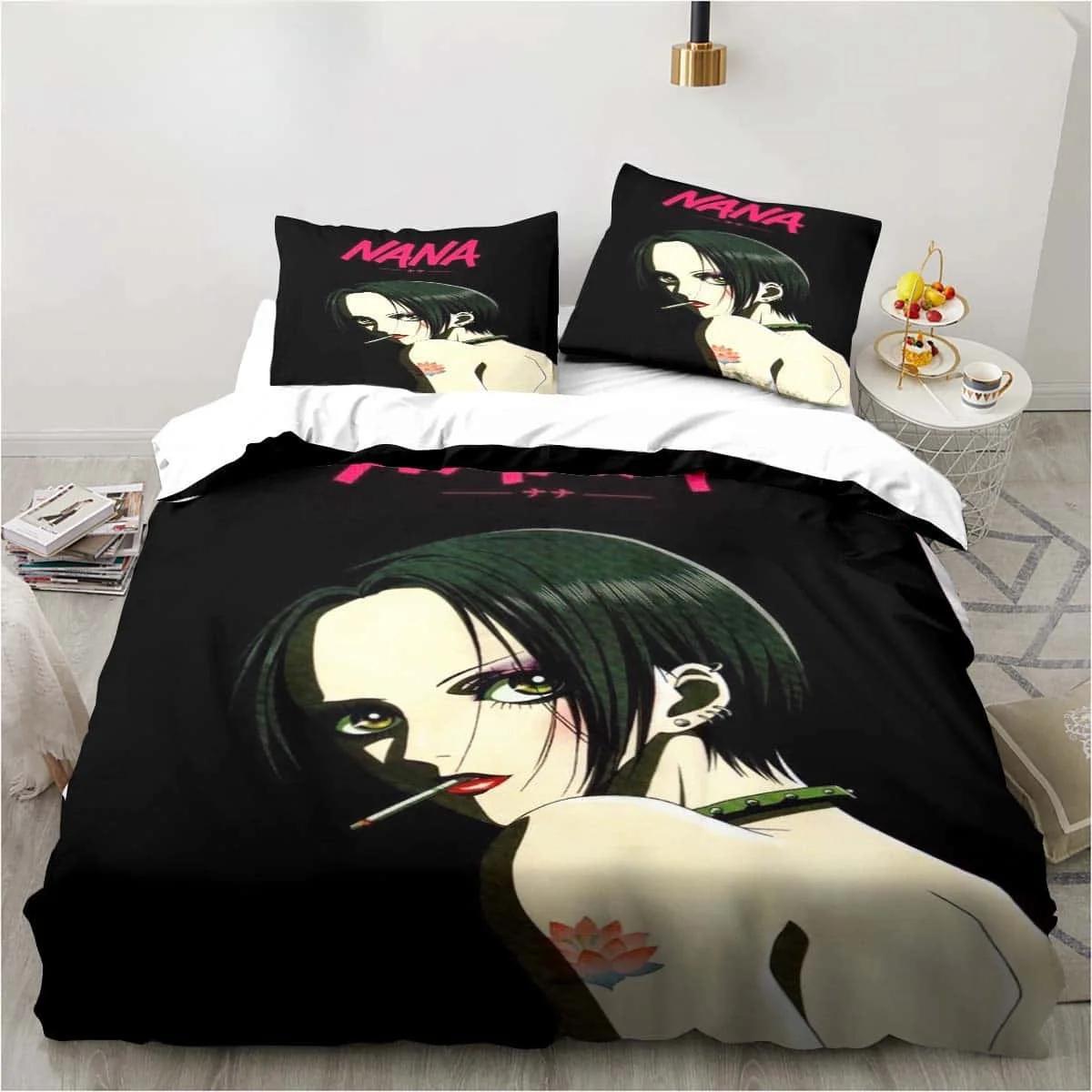 

Anime NANA Manga Bedding Set 3D Printed Single Twin Full Queen King Size Bed Set Adult Kid Bedroom Duvet Cover Sets EU Single135x200cm