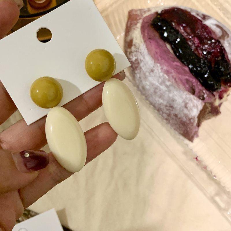 Hongkong Silberne Nadel Ovale Ohrhänger – Retro, Schlicht, Hochwertiges Design für Damen