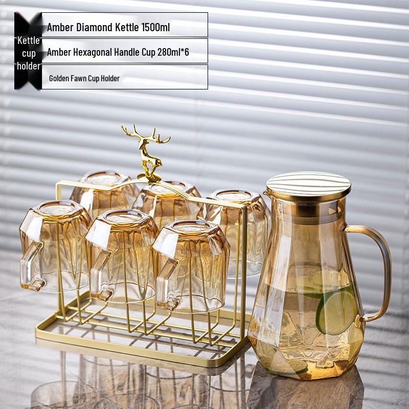 Hitzebeständiges Glasbecher-Set mit Henkel für Tee und Saft - Großes Fassungsvermögen, Hochwertiges Gefühl, Leichter Luxus Design