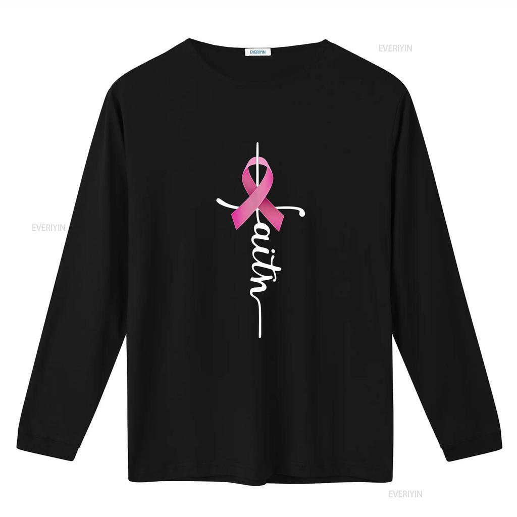 Faith Breast Cancer Awareness Ribbon Mens T Shirt vintage Washed Soft graphic designer clothes homme Stretched Slightly
