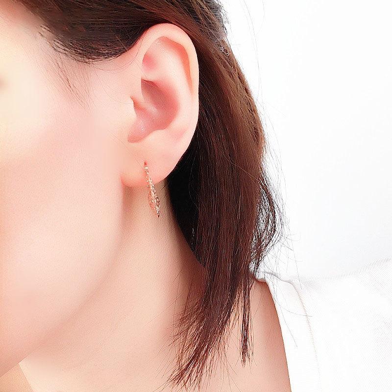 Exquisite 585 Purple Gold Earrings Rose Gold Plated Russian Fashion Design Luxury Hollow Pattern Exquisite Earrings