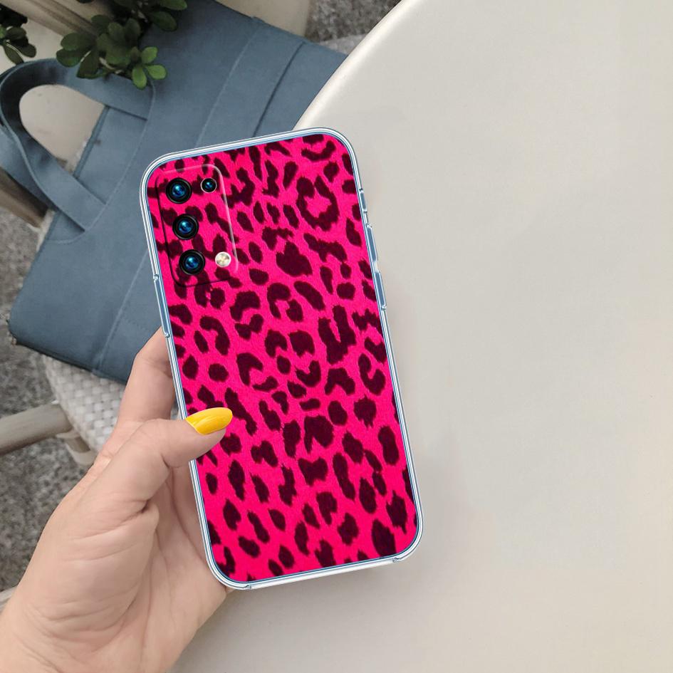 PP51 Pink Leopard Soft Shell Transparent Phone Case for Motorola Moto G7 G8 G9 G84 G85 G73 G24 G15 Z2 Play Power Plus