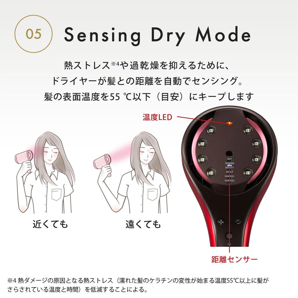 Aderans Hair Dryer Hair Repro KAMIGA Sonic Italian Red Hair Care Scalp Care Large Air Volume Compact Automatic Temperature Adjustment Quick Drying