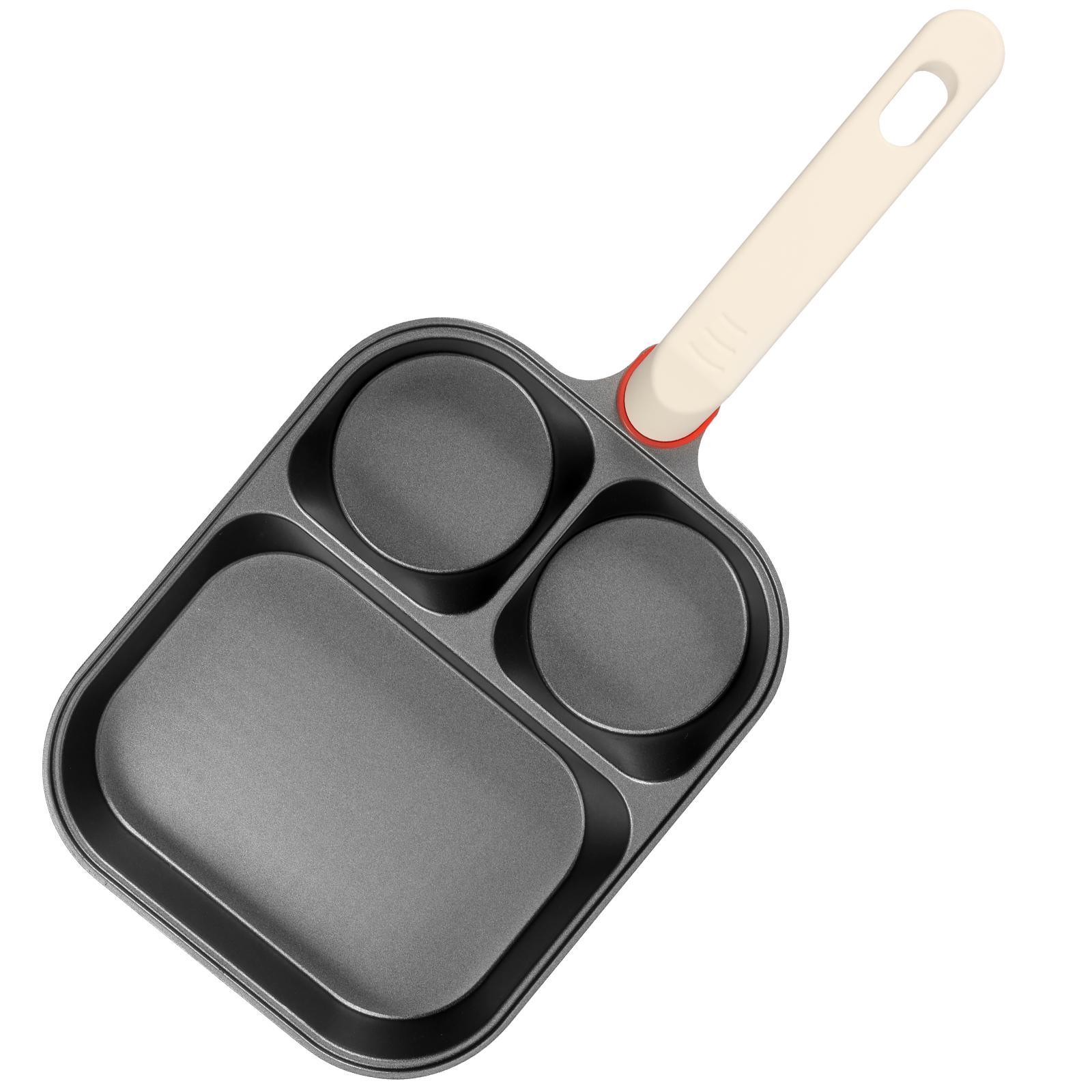 

Сковорода для жарки яиц 3 в 1, антипригарная, из алюминиевого сплава, сковорода для омлета, завтрака, бургеров, сковорода для жарки омлета, кухонный гаджет, сковорода для стейка чёрный