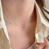 925 Silver Silver Necklace With Simple Geometric Multicolour Beads Choker Shiny Delicate Collarbone Chain For Women's