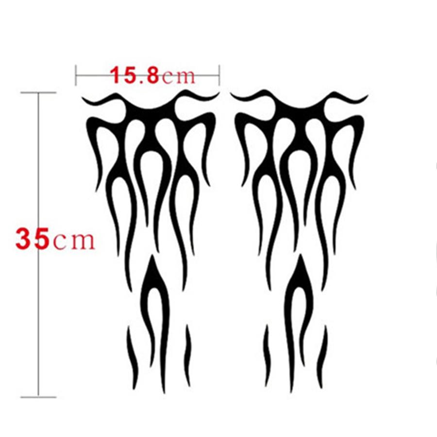 Motorcycle Flame Sticker for Gas Tank & Fender Decals Vinyl  black