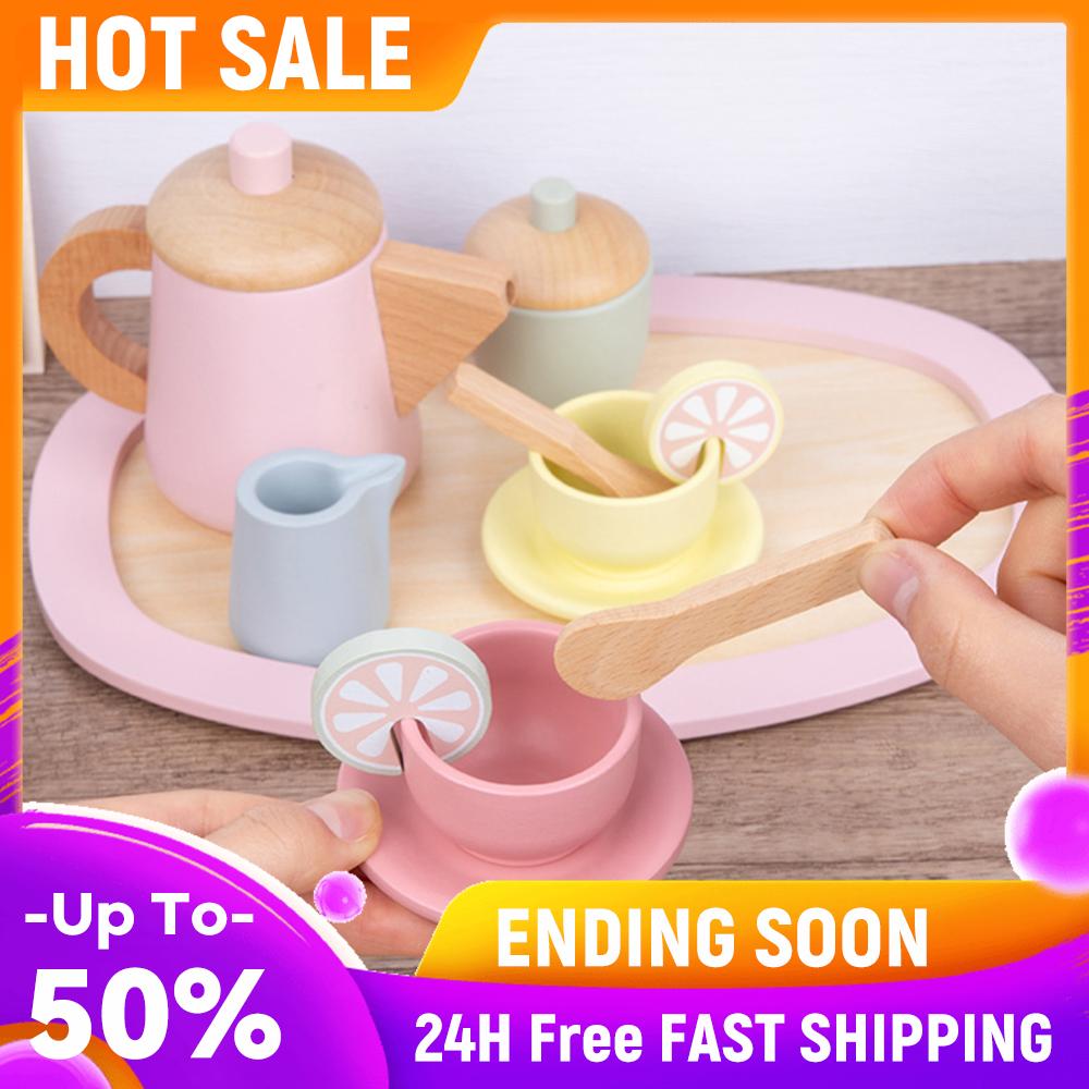 

12pcs Tea Party Set Pretend Play Kitchen Accessories Montessori Toys Wooden Tea Set Home Decoration Best Gifts for Little Girl China Mainland