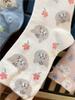 [Cute Mid Tube Cat Print] 1-4Pairs Cartoon Cat Print Socks, Comfort & Cute Mid Tube Socks, Women's Stockings & Hosiery