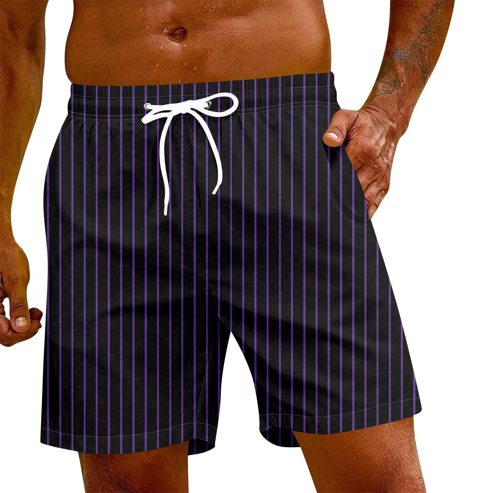 

Мужские модные повседневные штаны для йоги с принтом и эластичным поясом, пляжные шорты XL фиолетовый