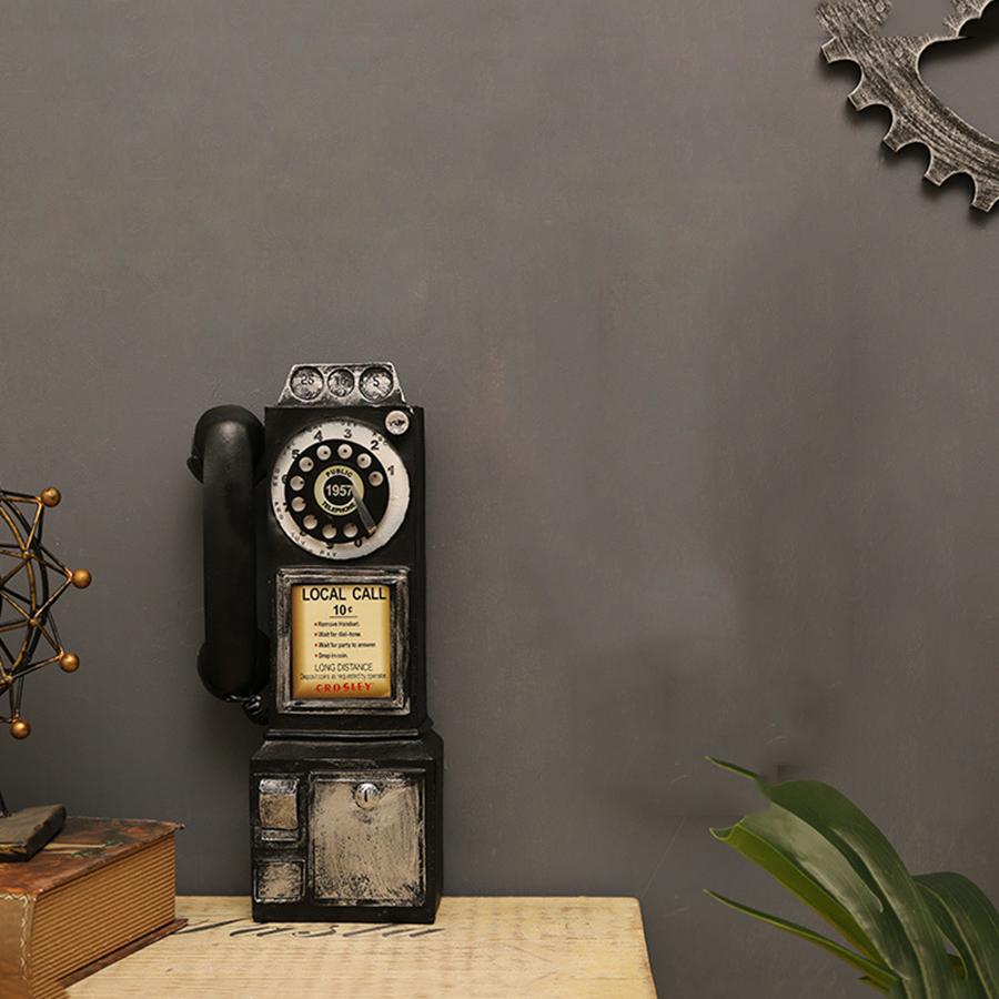 9.5cm×7.5cm×29cm Black Figurine Rotary Antique Wall-Mounted 14088 Telephone Trim