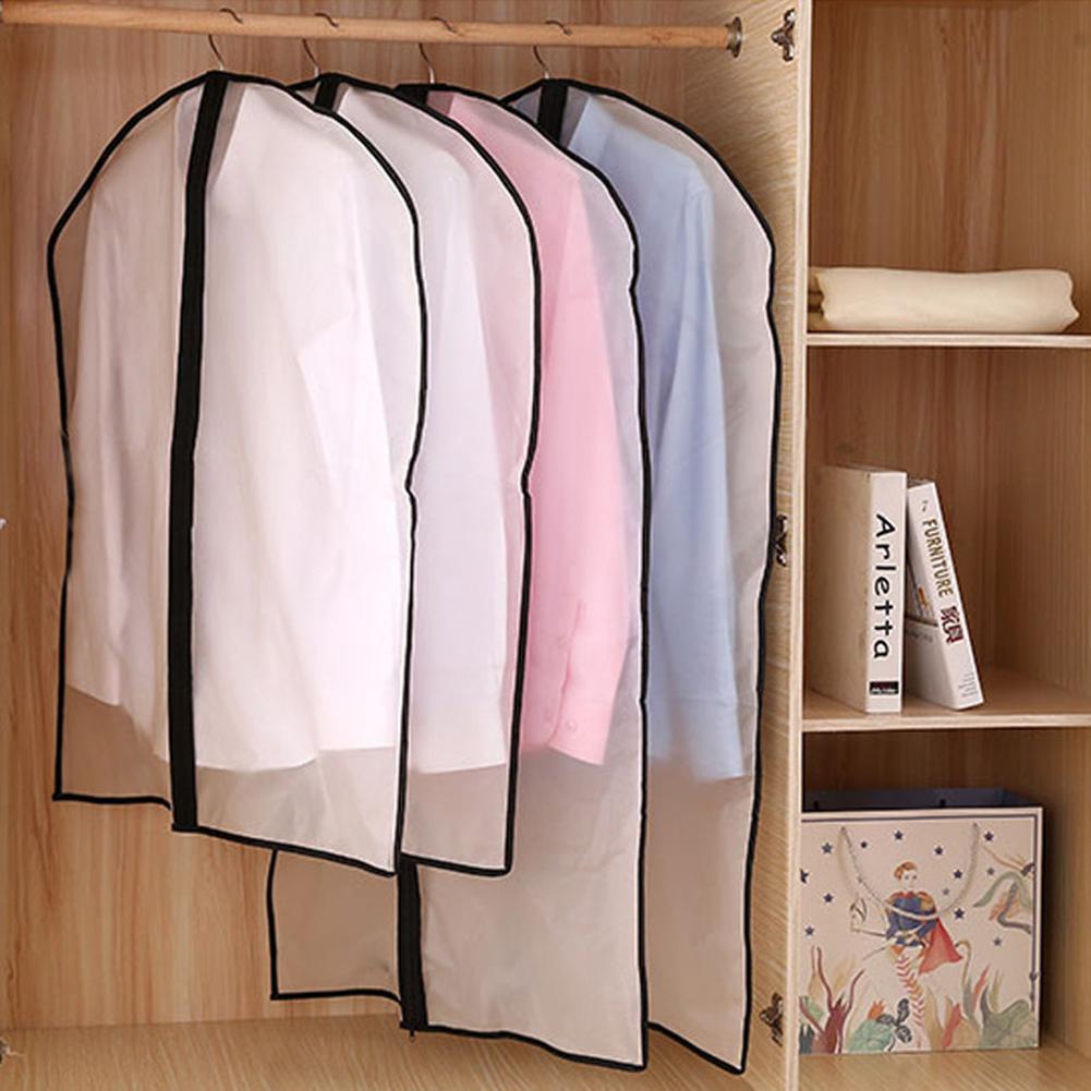 5pcs/set Clothes Dust Cover,Moisture-proof Foldable Storage Bag for Suit Coat Dress,Wardrobe Hanging Organizer Bags for Closet