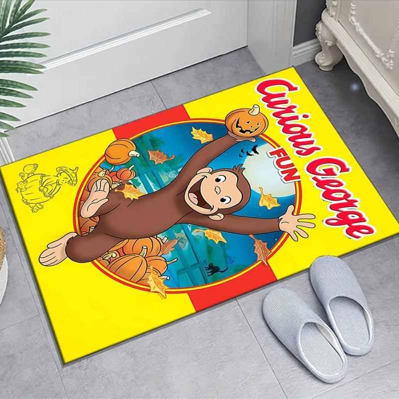 1pc Curious George (5) Design Area Rug - Non-Slip, Soft & Cozy Floor Mat for Living Room, Bedroom, Office - Indoor/Outdoor Decorative Carpet