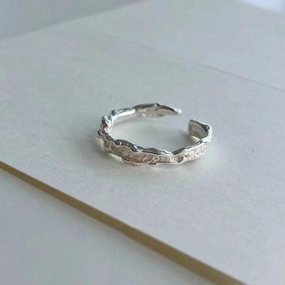 Wrinkled Tin Foil Texture Irregular Open Ring for Women - Stylish, Niche Design, Personalized Index Finger Accessory