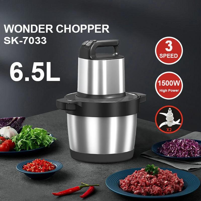 1500W  Stainless Steel Meat Grinder 3 Gears Powerful 4-Layer Blade Vegetable Crusher Kitchen Onion Garlic Grinder