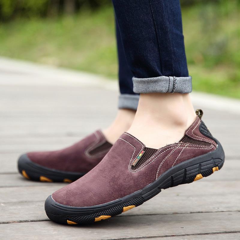 

Модный бренд Натуральная кожа Мужская обувь размер 48 Уличные замшевые лоферы Роскошные кроссовки Обувь для вождения Ручная работа Дышащая Повседневная обувь 38 кофейный