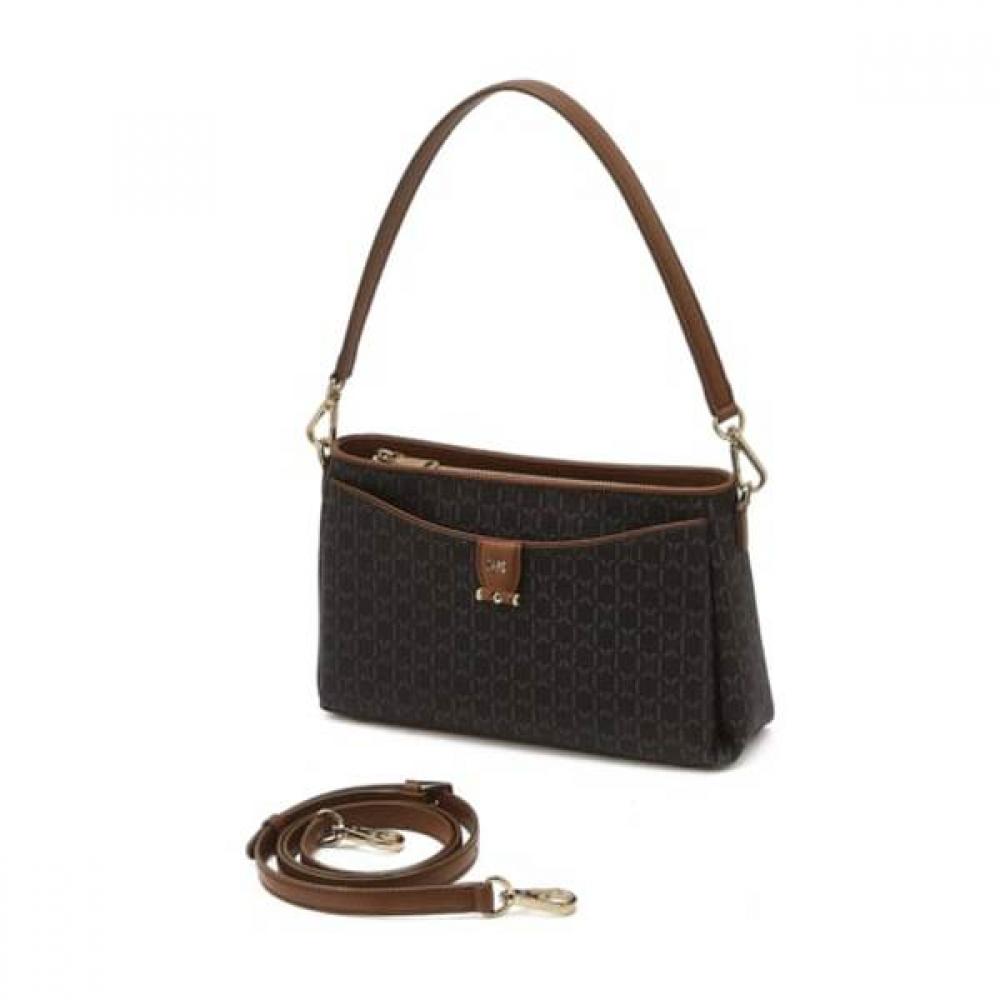 Daks Brown Dd Pattern Leather Shoulder Bag Dcba6e871w3