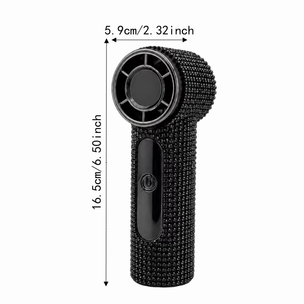 Strong Wind Rhinestone Handheld Fan Digital Display Mini Fan Portable Electric Fan  Summer