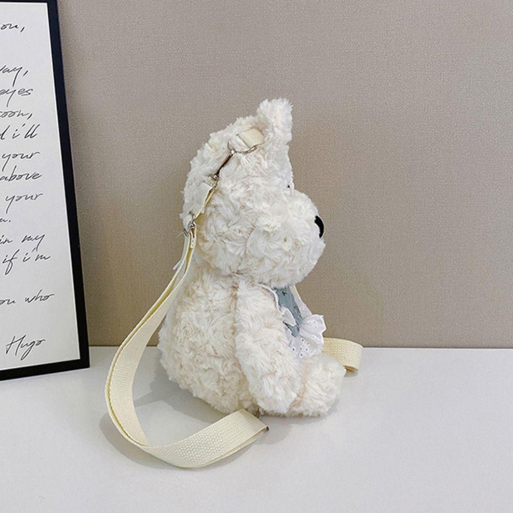 Schultertasche Westie Hund Plüsch Rucksack Stofftier Laufender Hund Rucksack Spielzeug für Kinder