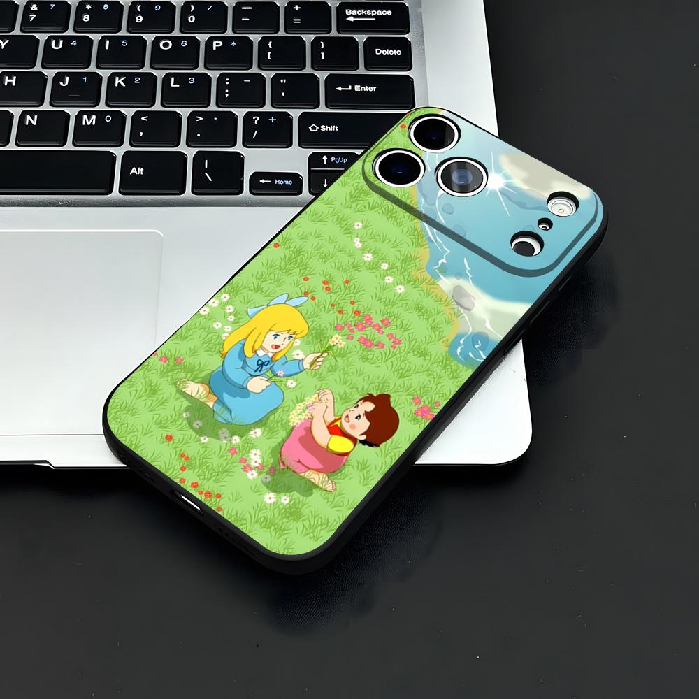 Heidi Cartoon Phone Case For IPhone 17 Air 16 E Pro Max 15 14 13 Mini 12 Pro 11 Max Plus Black Soft Shell