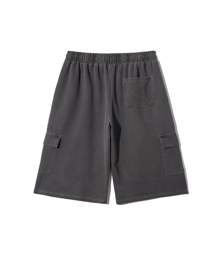 GAKKAI UNIONS One-Pleat Octave Pigment Bermuda Cargo Pants Charcoal