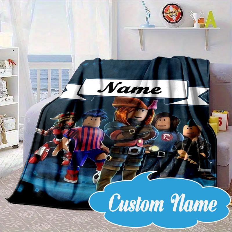 Custom Name Ro-blox Adventure Quests Blanket bed sofa Blanket Flannel Blanket for Camping, Hiking, Picnic Essentials,gift for Fan family