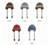 Maillard Retro Strickmütze Damen Herbst Winter Warme Slouchy Mütze Großer Kopfumfang Kordel Ohrenklappenmütze