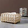Tissue Case Storage Box Shinning Gold Silver Glass Paper Container for Restaurant Car Home Hotel
